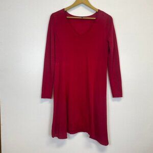 Eileen Fisher 100% Merino Wool Red Asymmetrical Dress